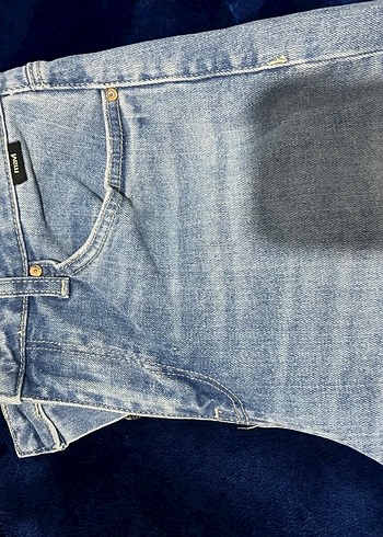 Gri Mavi Midi Boy Kadın Kot Pantolon - Görsel 2