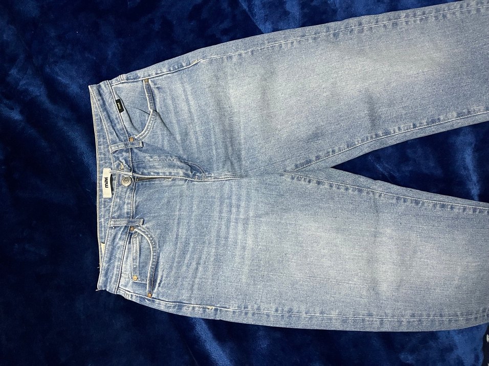 Gri Mavi Midi Boy Kadın Kot Pantolon - Görsel 3