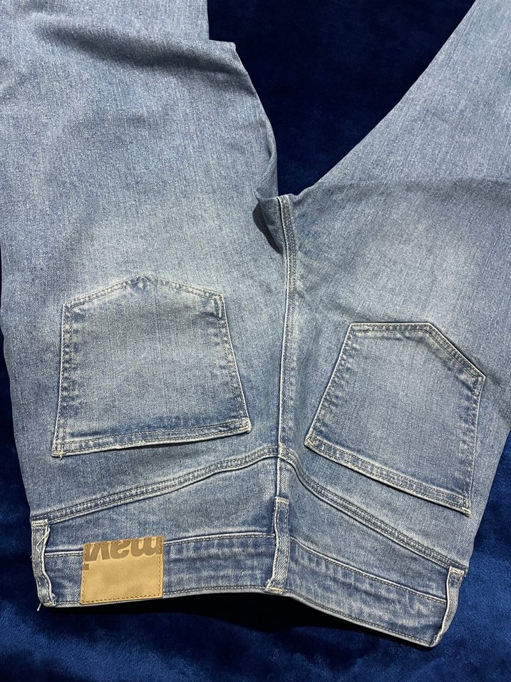 Gri Mavi Midi Boy Kadın Kot Pantolon - Görsel 5