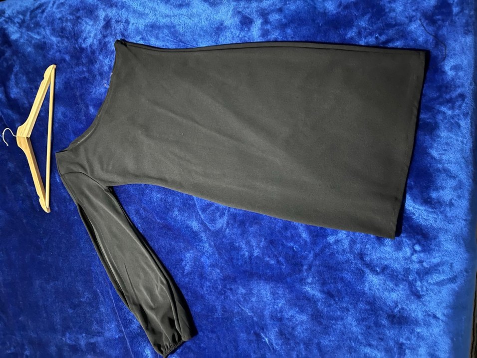 Tek Omuzlu Siyah Mini Kalem Elbise - Görsel 3