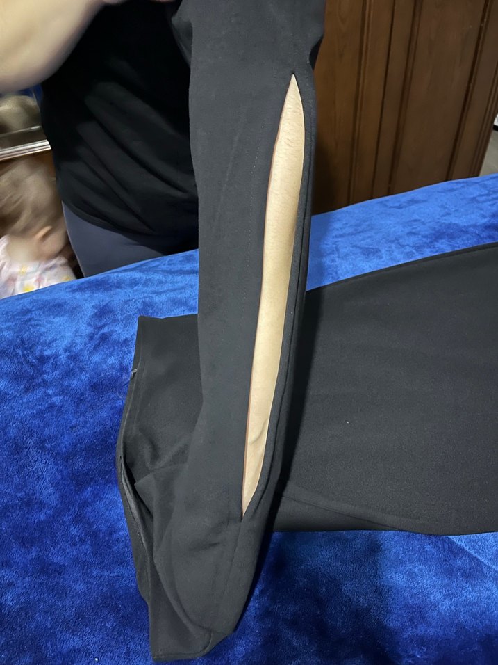 Tek Omuzlu Siyah Mini Kalem Elbise - Görsel 4