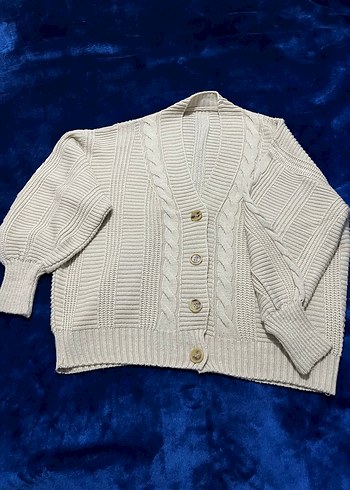 Kadın Krem Örgü Midi Hırka - Görsel 2