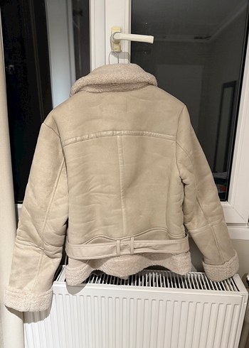 Bej Süet Kürklü Kadın Ceket - Görsel 3