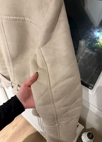 Bej Süet Kürklü Kadın Ceket - Görsel 4