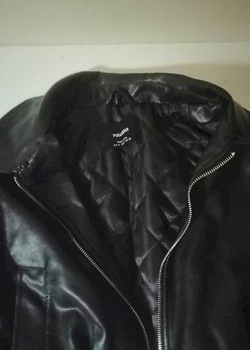 Pull bear - Kadın Siyah Deri Biker Ceket - Görsel 2