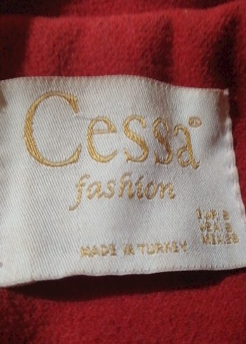 Kırmızı Uzun Kadın Kaban - Görsel 3