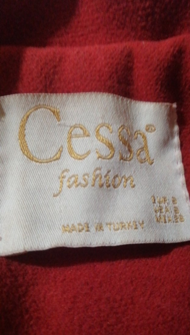 Kırmızı Uzun Kadın Kaban - Görsel 3