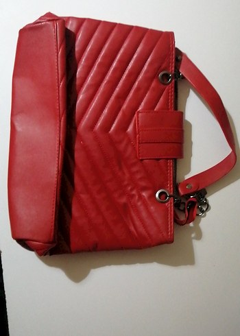 Parlak Kırmızı Kadın Deri Çanta - Görsel 2