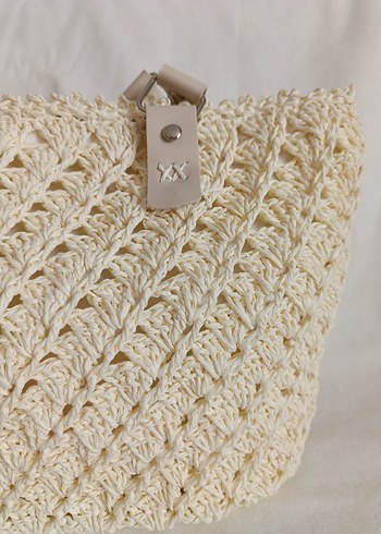 Bej Örgü Detaylı Kadın Çanta - Görsel 4
