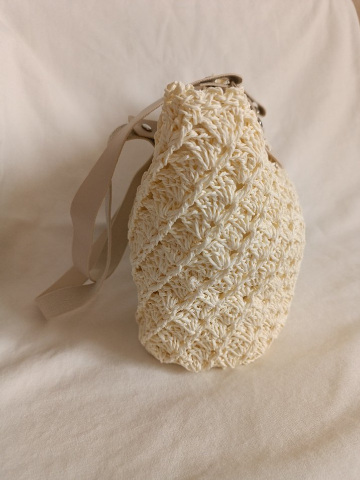 Bej Örgü Detaylı Kadın Çanta - Görsel 5