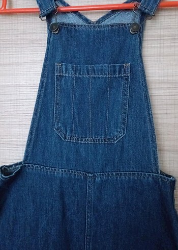 Mavi Denim Midi Kadın Salopet Elbise - Görsel 4