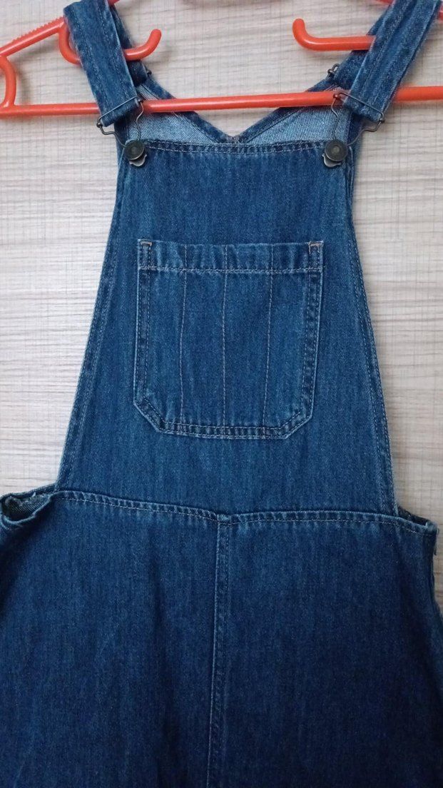 Mavi Denim Midi Kadın Salopet Elbise - Görsel 4