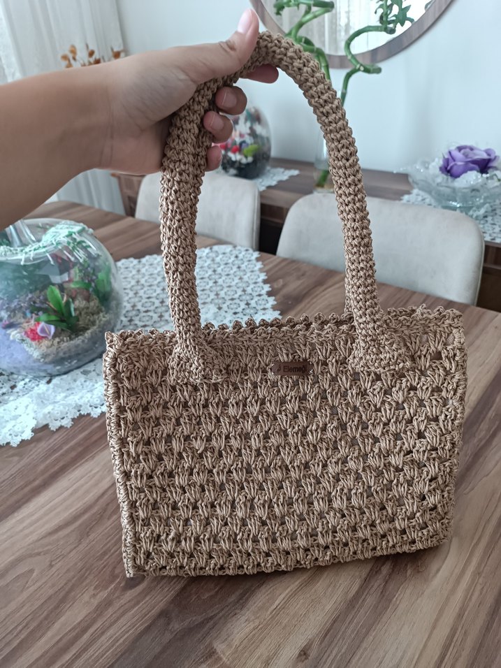 Bej El Örgüsü Kadın Çanta - Görsel 2