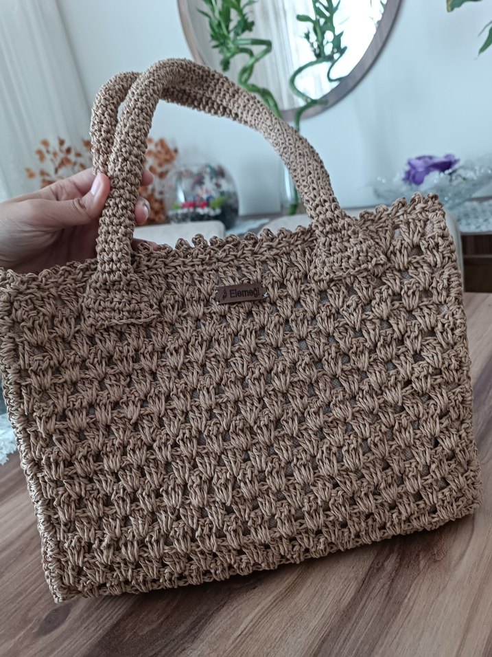 Bej El Örgüsü Kadın Çanta - Görsel 3