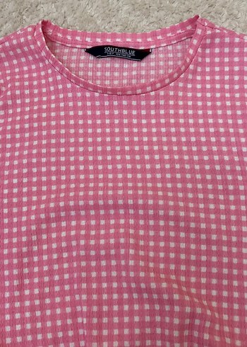 Kız Çocuk Pembe Bağlamalı Kısa Kollu Tişört - Görsel 3