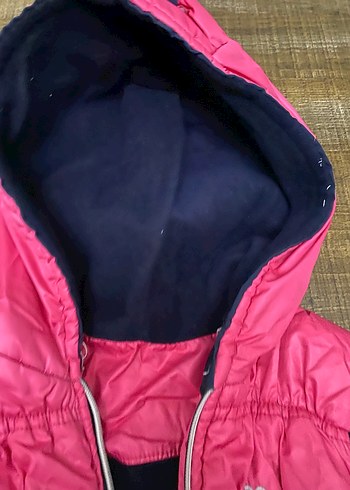 Kız Çocuk Kapüşonlu Pembe Fermuarlı Yelek - Görsel 4