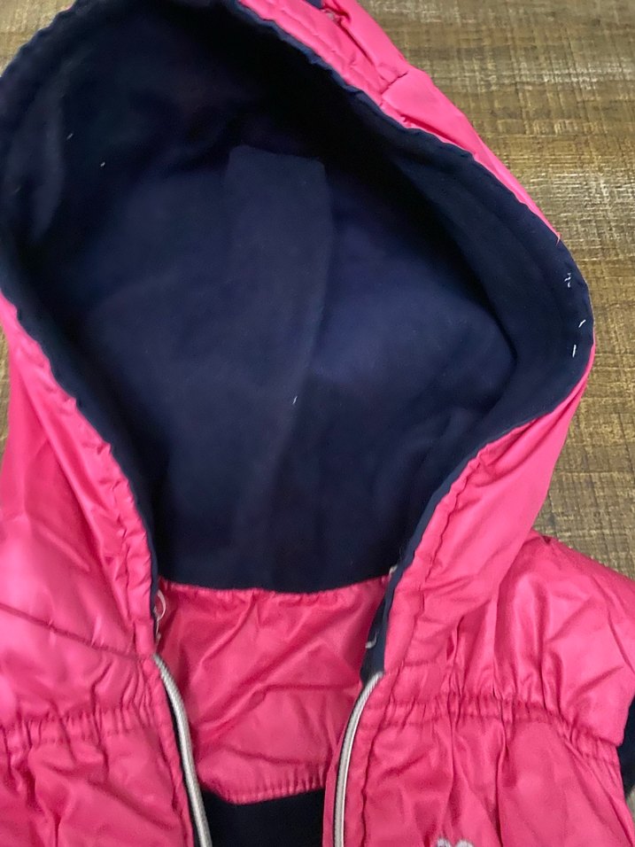 Kız Çocuk Kapüşonlu Pembe Fermuarlı Yelek - Görsel 4