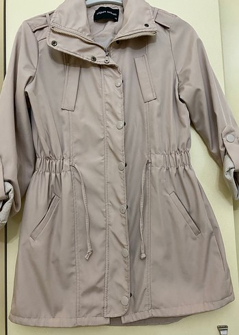 Pudra Midi Kadın trençkot , Düğmeli, Rahat Kesim - Görsel 5