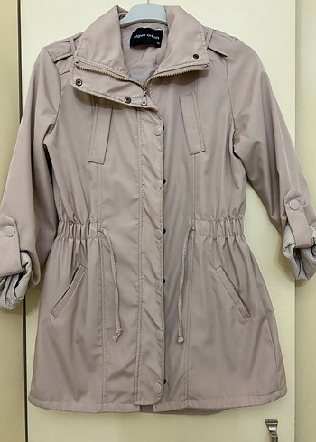 Pudra Midi Kadın trençkot , Düğmeli, Rahat Kesim - Görsel 2