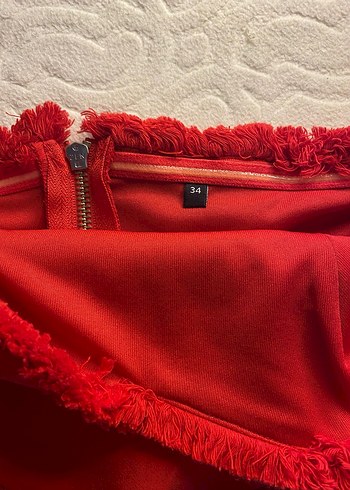 Trendyol Milla Kırmızı Fırfırlı Straplez Mini Büstiyer - Görsel 3