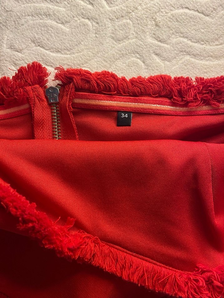 Trendyol Milla Kırmızı Fırfırlı Straplez Mini Büstiyer - Görsel 3