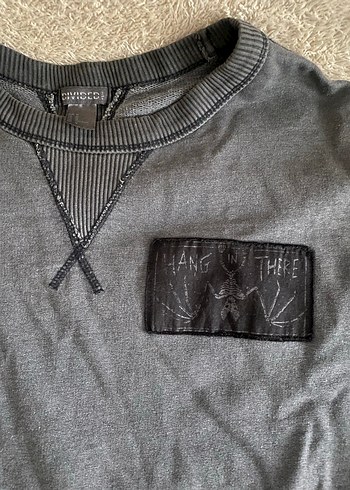 H&M Gri Erkek Sweatshirt, Yuvarlak Yaka, Uzun Kollu - Görsel 2
