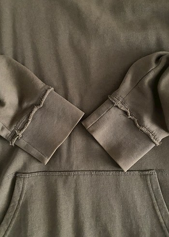 H&M Haki Uzun Kollu Salaş Sweatshirt - Görsel 2