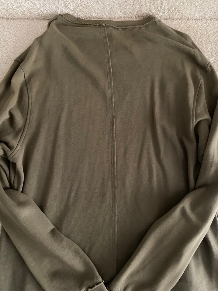 H&M Haki Uzun Kollu Salaş Sweatshirt - Görsel 5