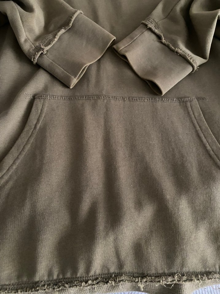 H&M Haki Uzun Kollu Salaş Sweatshirt - Görsel 4