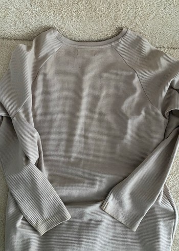 Bershka Bej Uzun Kollu Basic Sweatshirt - Görsel 5