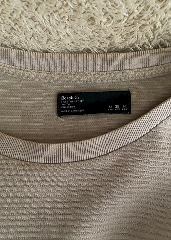 Bershka Bej Uzun Kollu Basic Sweatshirt - Görsel 2