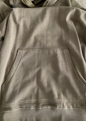 H&M Bej Keten Sweatshirt Uzun Kollu - Görsel 5