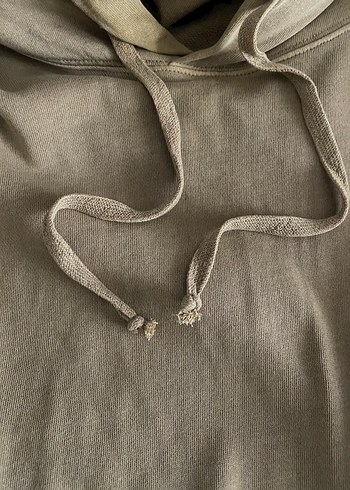 H&M Bej Keten Sweatshirt Uzun Kollu - Görsel 4