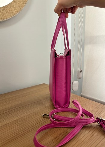 Pembe Deri Kadın Çanta - Görsel 2