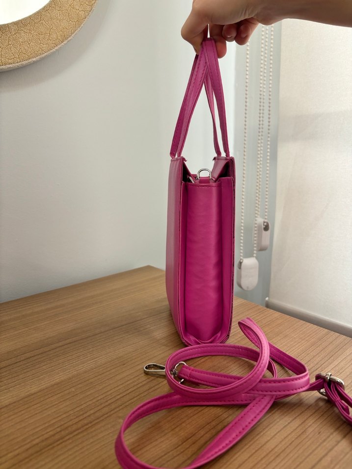 Pembe Deri Kadın Çanta - Görsel 2