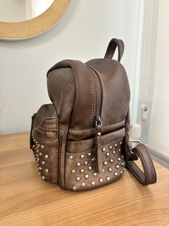 Kahverengi Deri Sırt Çantası - Görsel 2
