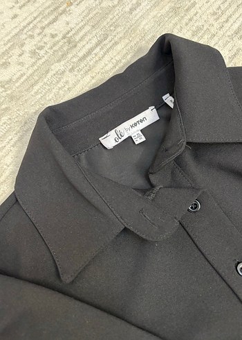 Uzun Kollu Siyah Düğmeli Kadın Elbise - Görsel 3