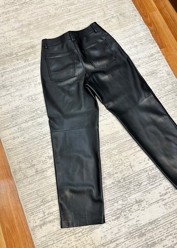 Deri Siyah Midi Kadın Pantolon - Görsel 3