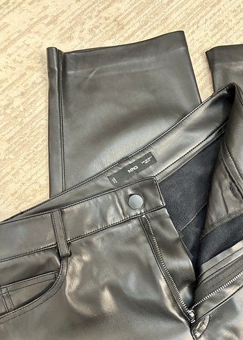 Deri Siyah Midi Kadın Pantolon - Görsel 4