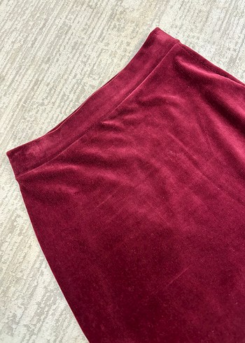 Bordo kadife Mini Etek - Görsel 2