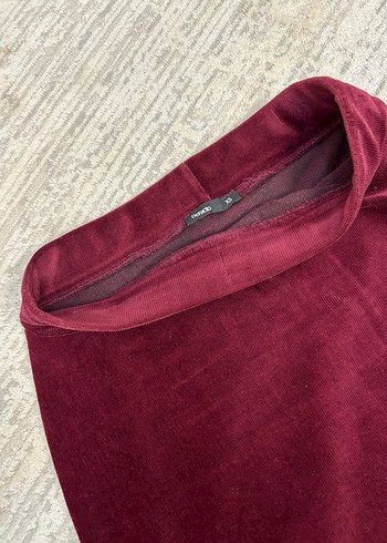 Bordo kadife Mini Etek - Görsel 3