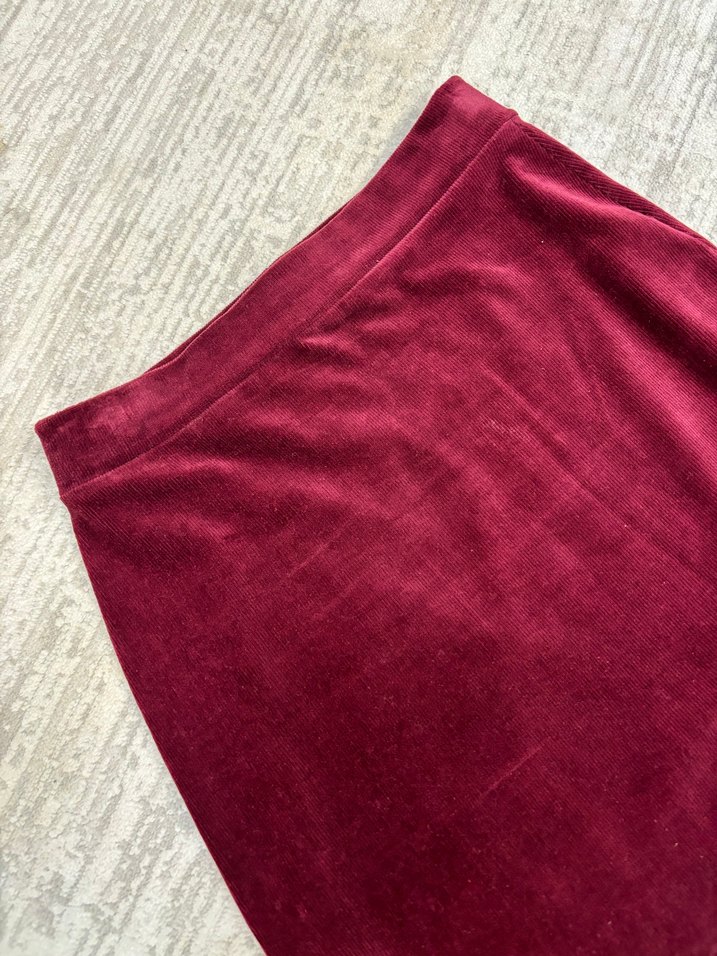 Bordo kadife Mini Etek - Görsel 2