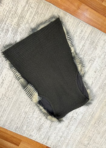 Uzun Gri Zebra Desenli Kürklü Kadın Yelek - Görsel 4