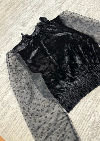 Nakışlı Siyah Mini Gömlek - Görsel 2