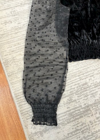 Nakışlı Siyah Mini Gömlek - Görsel 3