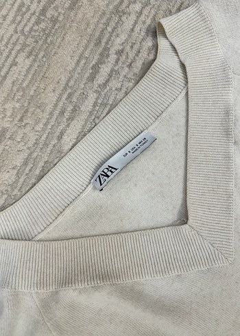 Bej V Yaka Kadın örme kazak - Görsel 3