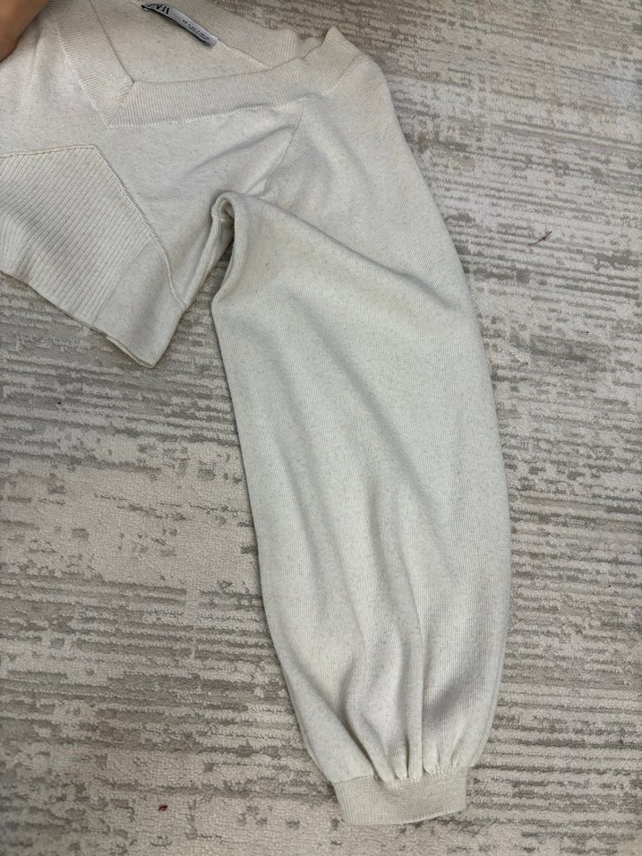 Bej V Yaka Kadın örme kazak - Görsel 4