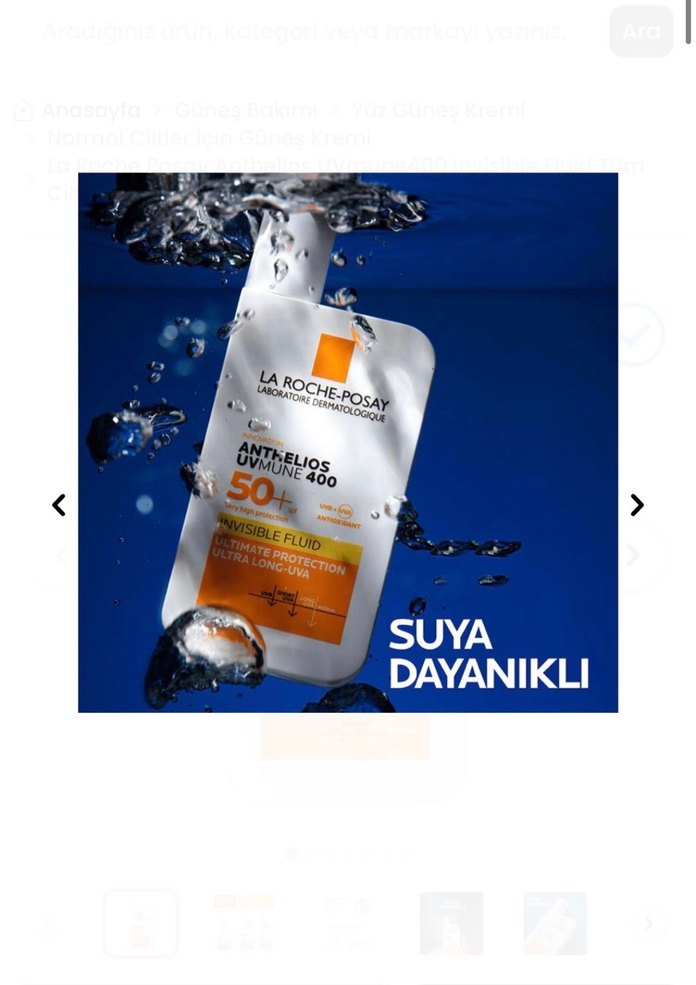 La Roche Posay Anthelios Fluid SPF 50+ Yüz Güneş Kremi - Görsel 5