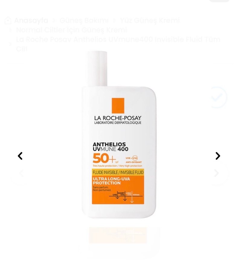 La Roche Posay Anthelios Fluid SPF 50+ Yüz Güneş Kremi - Görsel 3