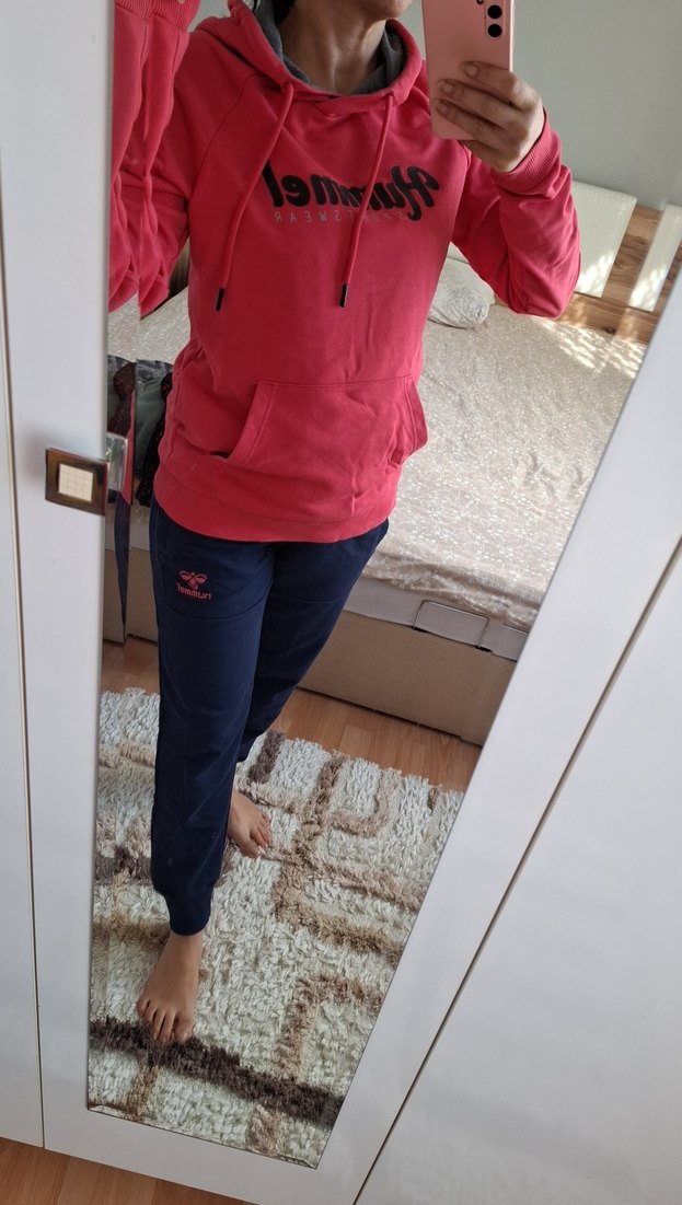 Kadın Koyu Pembe Rahat Eşofman Takımı - Görsel 2